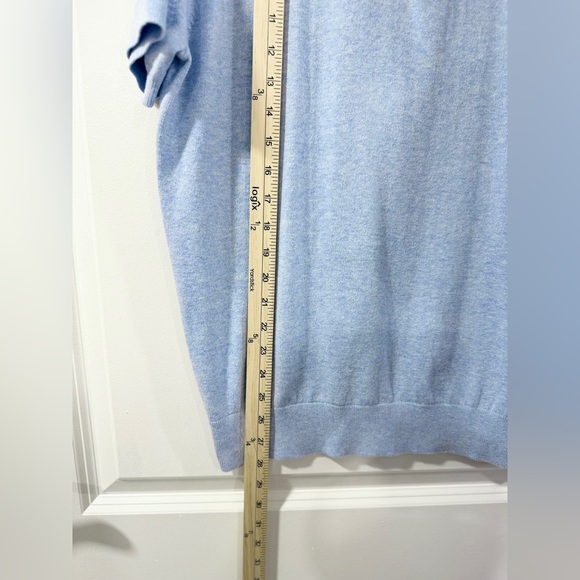 J.Crew Factory Cotton Sweater Polo Shirt Men Size L Heather Cornflower Blue NWT - Picture 9 of 10